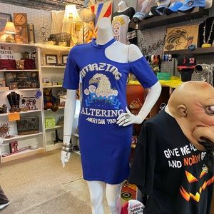 Shein Blue Bodycon Amazing Altering American Touring- NEW